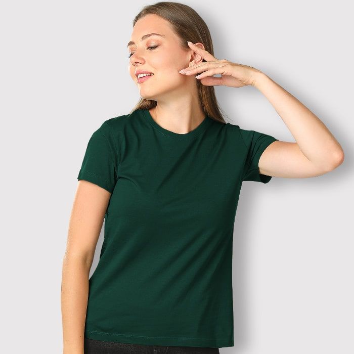 Bottle Green Women's Plan T-Shirt – Shobkeeber